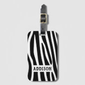 Modern Zebra geavanceerd, gepersonaliseerd Bagagelabel (Voorkant (verticaal))