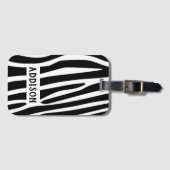 Modern Zebra geavanceerd, gepersonaliseerd Bagagelabel (Voorkant (horizontaal))