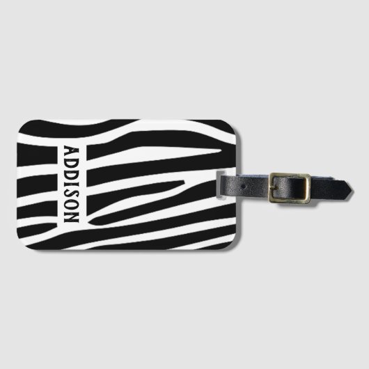 Modern Zebra geavanceerd, gepersonaliseerd Bagagelabel (Voorkant (horizontaal))