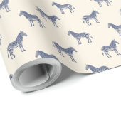 Modern Zebra Line Art Tekenpatroon Uniek Cadeaupapier (Rol Hoek)