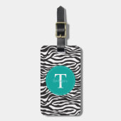 Modern Zebra Monogram Bagagelabel (Voorkant verticaal)