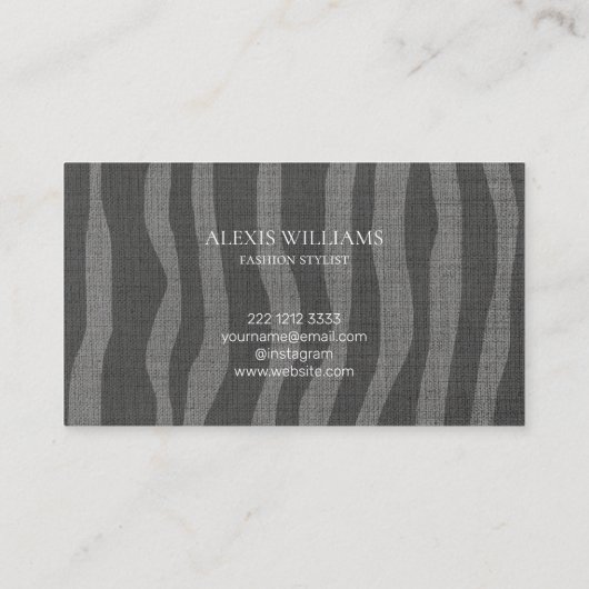 Modern Zebra Organic Pattern Professional Visitekaartje (Achterkant)