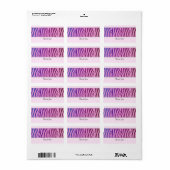 Modern Zebra Pattern Dank je wel Etiket (Full Sheet)