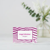 Modern Zebra Pattern Elegant Visitekaartje (Staand voorkant)