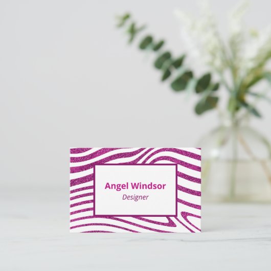 Modern Zebra Pattern Elegant Visitekaartje (Staand voorkant)