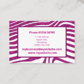 Modern Zebra Pattern Elegant Visitekaartje (Achterkant)