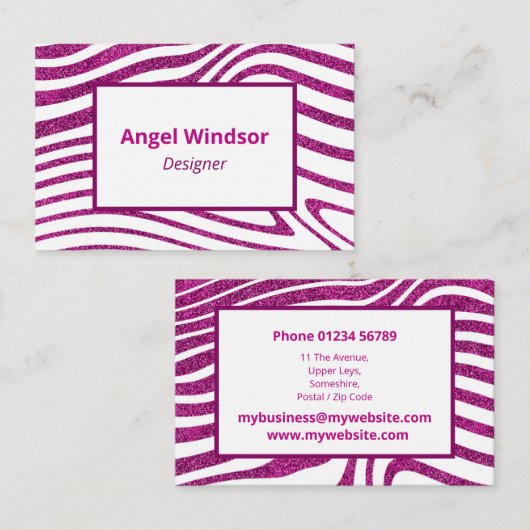 Modern Zebra Pattern Elegant Visitekaartje (Voorkant / Achterkant)