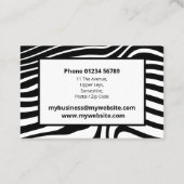 Modern Zebra Pattern Elegant Visitekaartje (Achterkant)