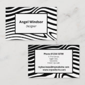 Modern Zebra Pattern Elegant Visitekaartje (Voorkant / Achterkant)