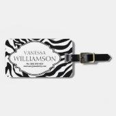 Modern Zebra Pattern Personalized Bagagelabel (Voorkant horizontaal)