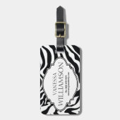 Modern Zebra Pattern Personalized Bagagelabel (Voorkant verticaal)