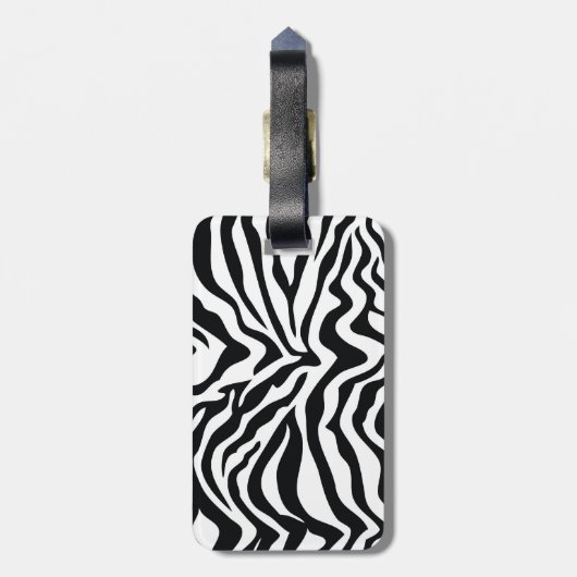Modern Zebra Pattern Personalized Bagagelabel (Achterkant verticaal)