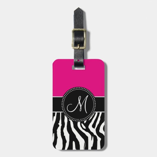 Modern Zebra Print Bagagelabel (Voorkant verticaal)