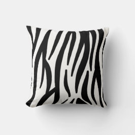 Modern Zebra Print Cotton Throw Pillow - Natural F Kussen