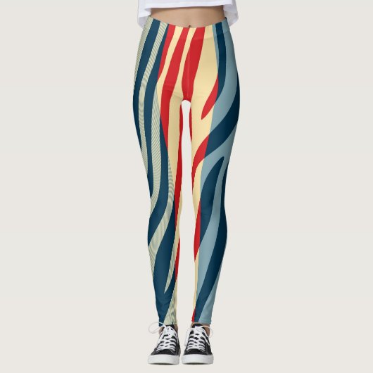 Modern Zebra Print Patroon #13 Leggings (Voorkant)