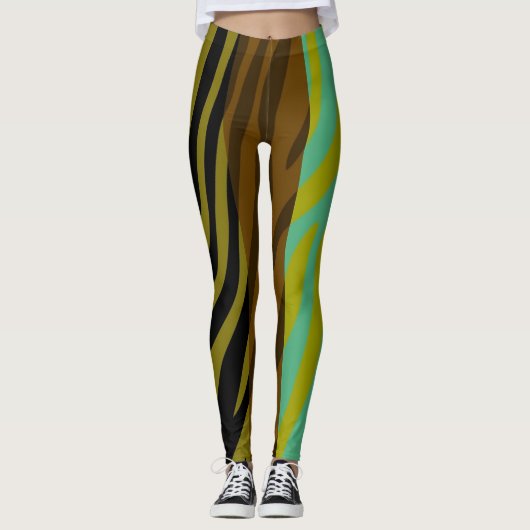 Modern Zebra Print Patroon #18 Leggings (Voorkant)