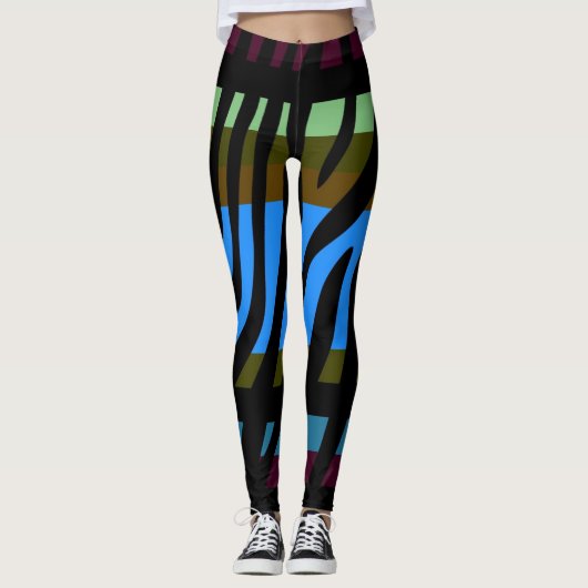 Modern Zebra Print Patroon #3 Leggings (Voorkant)