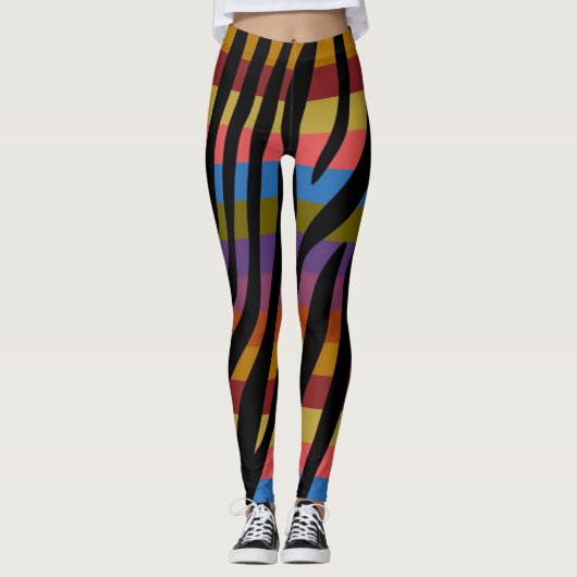 Modern Zebra Print Patroon #4 Leggings (Voorkant)