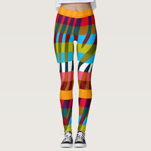 Modern Zebra Print Patroon #7 Leggings (Voorkant)