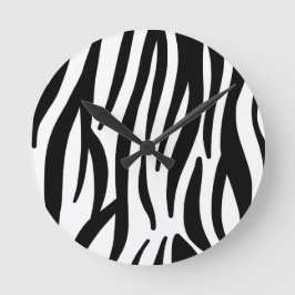 Modern Zebra Print Wall Clock - Bold Abstract Anim Ronde Klok