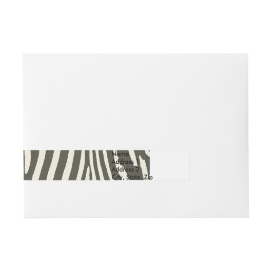 Modern zebra streep dierprint patroon adreslabel wikkel (Voorkant)