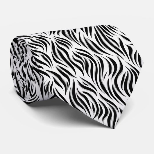 Modern zebra streeppatroon stropdas (Opgerold)