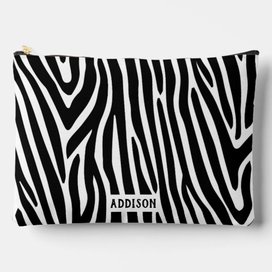 Modern Zebra Striped Personalised Etui (Voorkant)