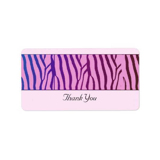 Modern zebrapatroon bedanklabel etiket (Voorkant)