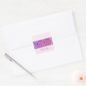 Modern zebrapatroon bedankt vierkante sticker (Envelop)