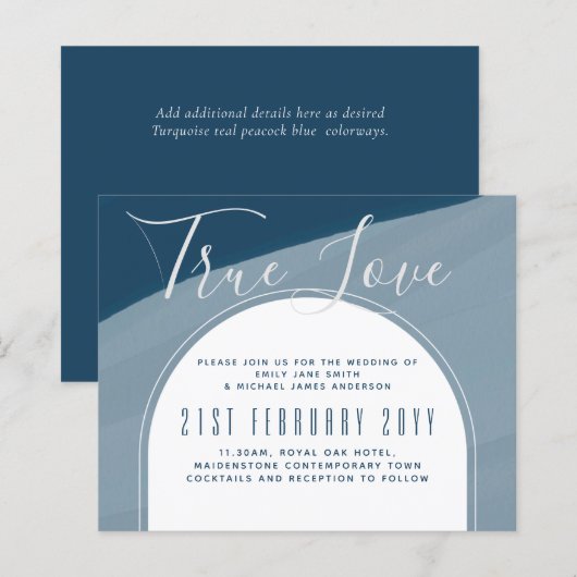 Modern Zee Blauwgroen huwelijk in de Oostzee (Voorkant / Achterkant)