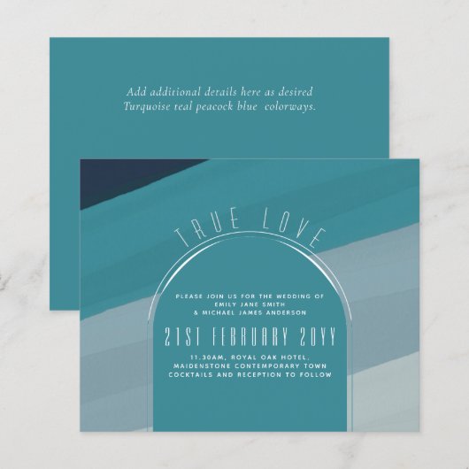 Modern Zee Blauwgroen huwelijk in de Oostzee (Voorkant / Achterkant)