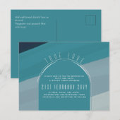 Modern Zee Blauwgroen huwelijk in de Oostzee Briefkaart (Voorkant / Achterkant)