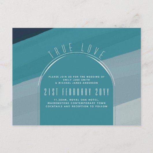 Modern Zee Blauwgroen huwelijk in de Oostzee Briefkaart (Voorkant)