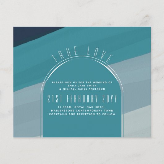 Modern Zee Blauwgroen huwelijk in de Oostzee Flyer (Voorkant)