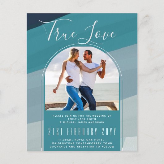 Modern Zee Blauwgroen huwelijk in de Oostzee Flyer (Voorkant)