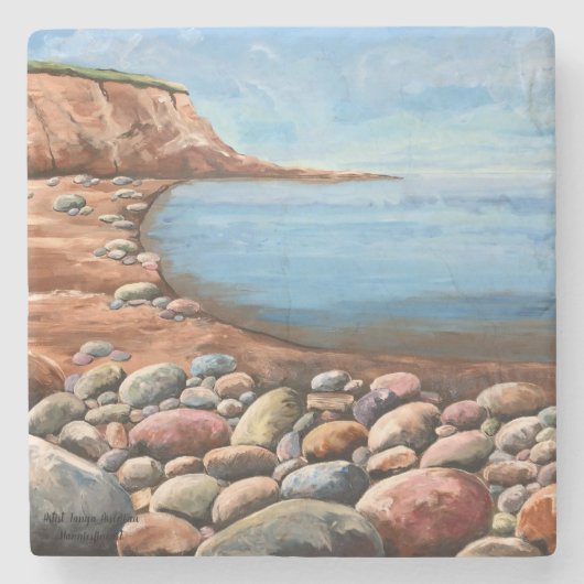 MODERN ZEE COAST PAINTING STENEN ONDERZETTER (Voorkant)