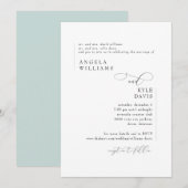Modern Zee Glass Wedding Invitation Kaart (Voorkant / Achterkant)