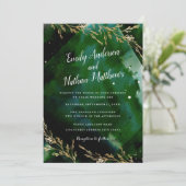 Modern Zee Green Emerald Wedding Invitation Kaart (Staand voorkant)