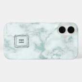 Modern Zee Green Marble Geometric Monogram Case-Mate iPhone Case (Achterkant (horizontaal))