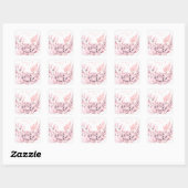 Modern | Zee Koraal | Waterverf Girl Baby Vierkante Sticker (Vel)