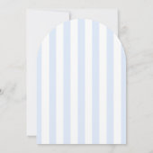 Modern Zee Shell Blauw & Wit Kust Baby shower Kaart (Achterkant)