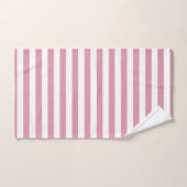 Modern zeeroze en wit gestreept patroon bad handdoek (Handdoek)