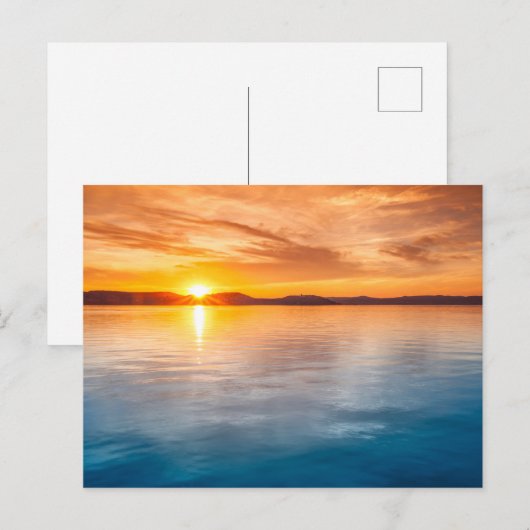 Modern Zeezicht Flat Ansichtkaart Briefkaart (Voorkant / Achterkant)