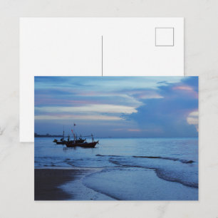 Modern Zeezicht Flat Ansichtkaart Briefkaart