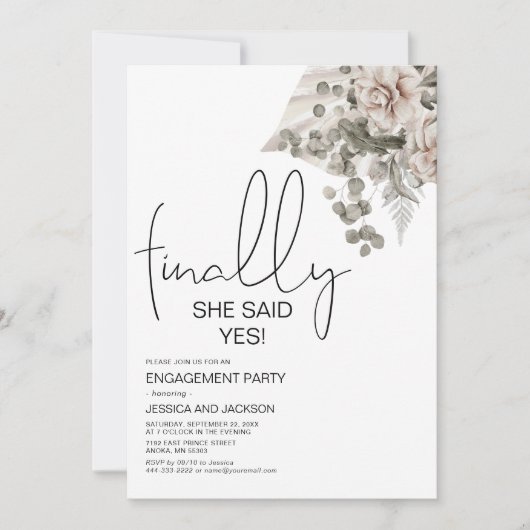 Modern zei uiteindelijk ja! Verlovingsfeest Aankondiging (Voorkant)