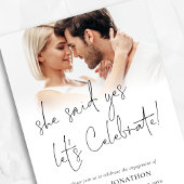 Modern zei ze ja foto overlay verlovingsfeest kaart