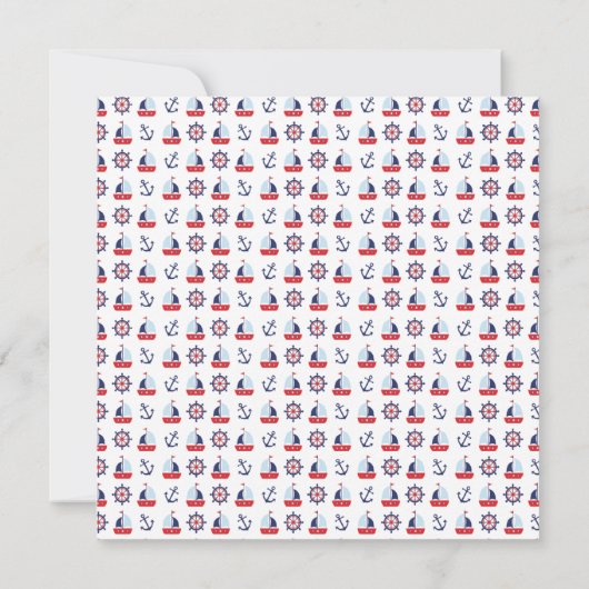 Modern Zeilen Nautical Boy Baby shower Uitnodiging (Achterkant)