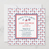 Modern Zeilen Nautical Boy Baby shower Uitnodiging (Voorkant)