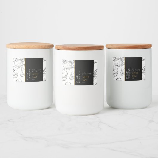 Modern Zelfgemaakt Apple Jam Label Voedselcontainer Etiket (Flessen)