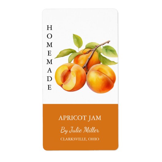 Modern Zelfgemaakt Apricot Jam Label (Voorkant)